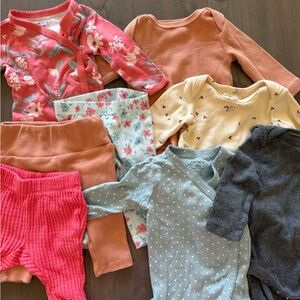 Carter's Kids Long Sleeve Shirt Set - Floral, Polka Dot, and Solid Colors